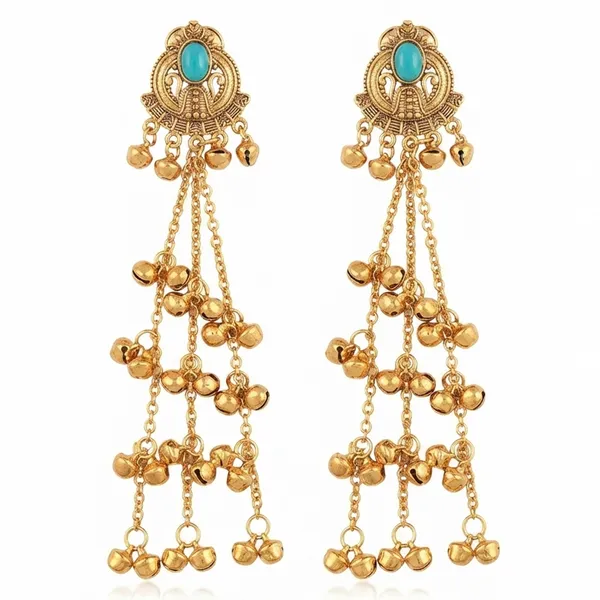 The99jewel_Trendy_Kashmiri_Gold_Plated_Ghungroo_Earrings_For_Women_Mint_Green