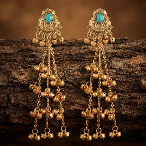 The99jewel_Trendy_Kashmiri_Gold_Plated_Ghungroo_Earrings_For_Women_Mint_Green