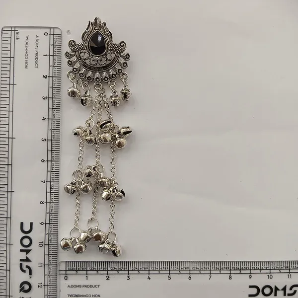 The99jewel_Trendy_Kashmiri_Silver_Plated_Ghungroo_Earrings_For_Women_Black