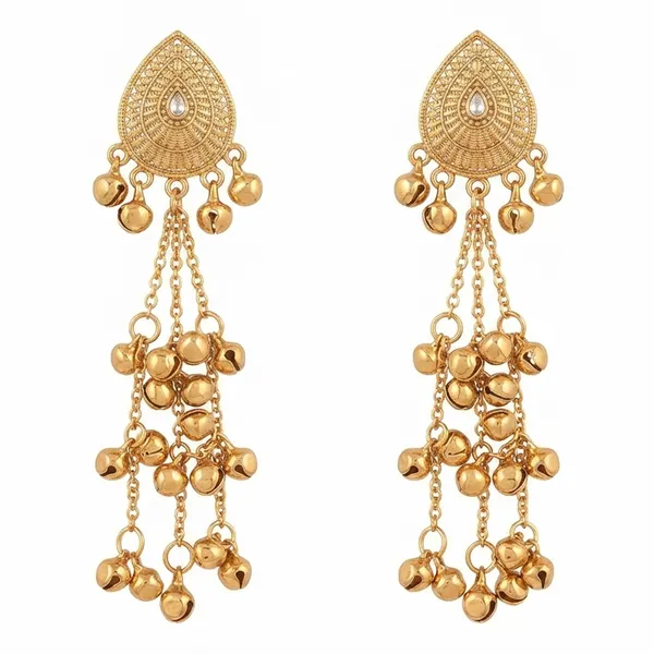 The99jewel_Trendy_Kashmiri_Mehndi_Plated_Ghungroo_Earrings_For_Women_White