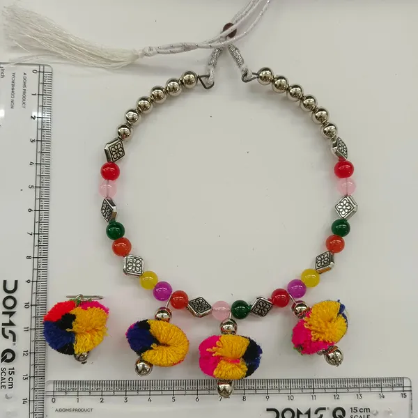 The99jewel_Traditional_Oxidised_Silver_Tone_Pom_Pom_Necklace_Set_For_Women_Multi
