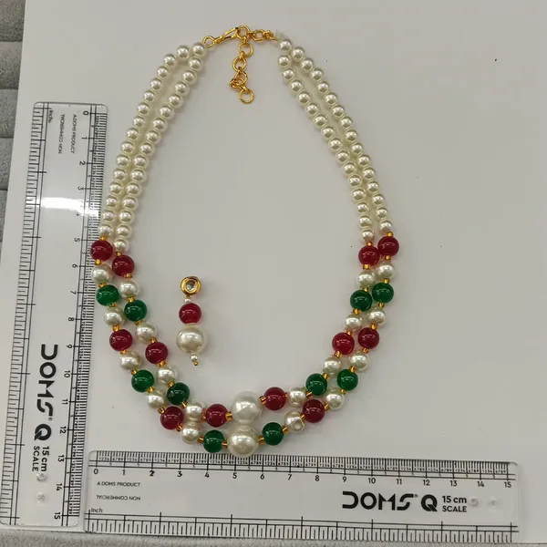 The99jewel_Stylish_Two_Layer_Pearl_Beaded_Mala_Necklace_Set_For_Women_Trendy_Ethnic_Fashion_Jewellery_Green_Red