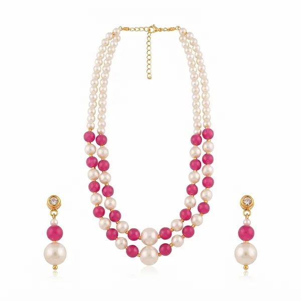 The99jewel_Stylish_Two_Layer_Pearl_Beaded_Mala_Necklace_Set_For_Women_Trendy_Ethnic_Fashion_Jewellery_Pink