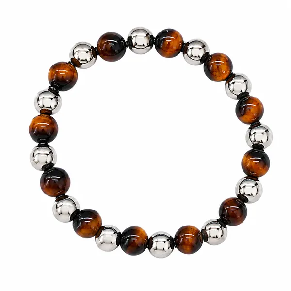 The99jewel_Stylish_Tiger_Beads_Bracelet_For_Men_Women_Trendy_Fashion_Jewellery_Silver