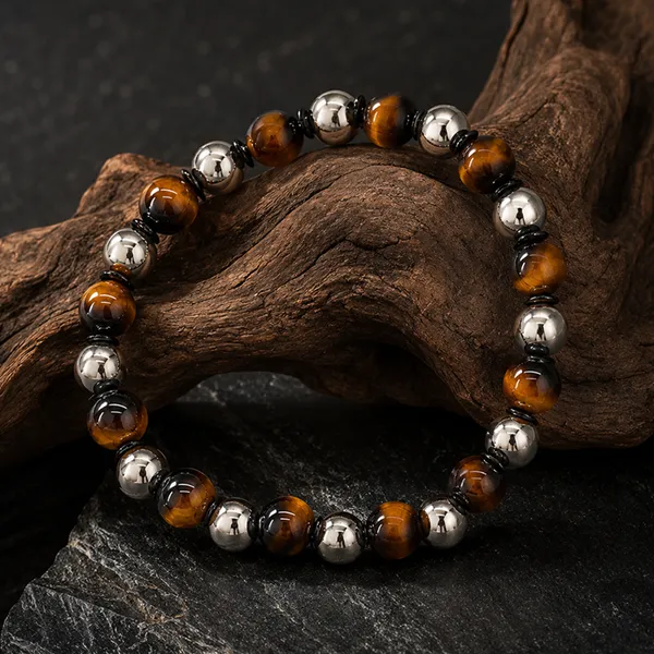 The99jewel_Stylish_Tiger_Beads_Bracelet_For_Men_Women_Trendy_Fashion_Jewellery_Silver