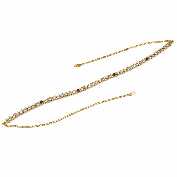 The99jewel_Elegant_Austrian_Stone_Kamarbandh_Waist_Chain_For_Women_And_Girls_Maroon_And_Green