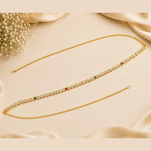 The99jewel_Elegant_Austrian_Stone_Kamarbandh_Waist_Chain_For_Women_And_Girls_Maroon_And_Green