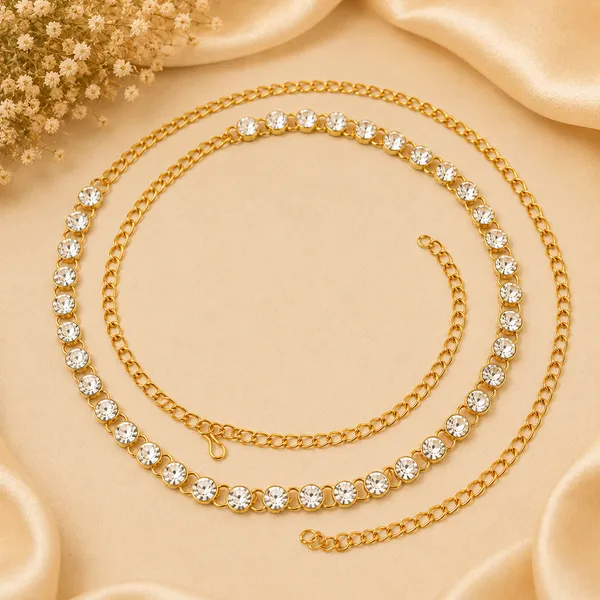 The99jewel_Elegant_Austrian_Stone_Kamarbandh_Waist_Chain_For_Women_And_Girls_White
