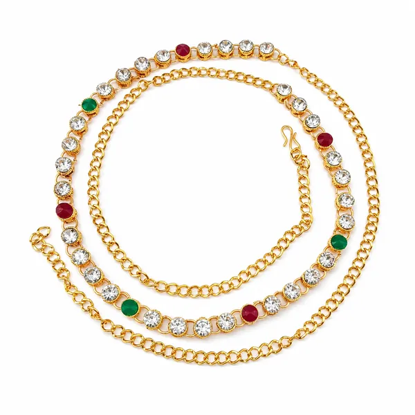 The99jewel_Elegant_Austrian_Stone_Kamarbandh_Waist_Chain_For_Women_And_Girls_Maroon_And_Green