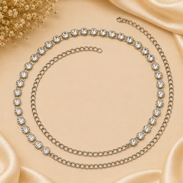 The99jewel_Elegant_Austrian_Stone_Kamarbandh_Waist_Chain_For_Women_And_Girls_Silver