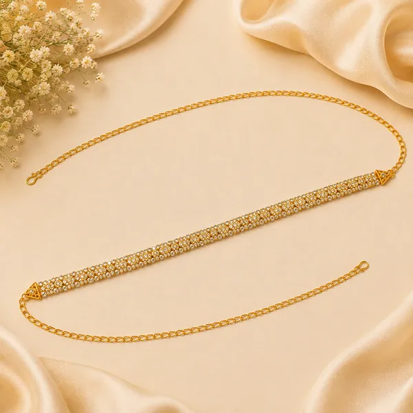 The99jewel_Elegant_Austrian_Stone_Kamarbandh_Waist_Chain_For_Women_And_Girls_White