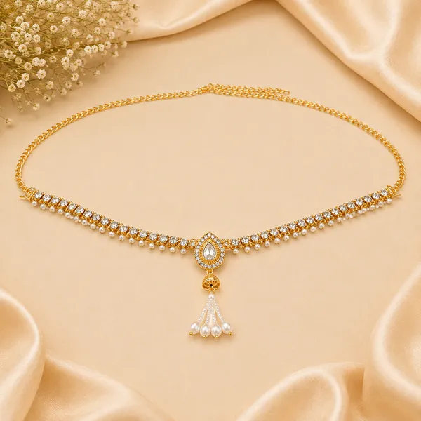 The99jewel_Elegant_Austrian_Stone_Kamarbandh_Waist_Chain_For_Women_And_Girls_White