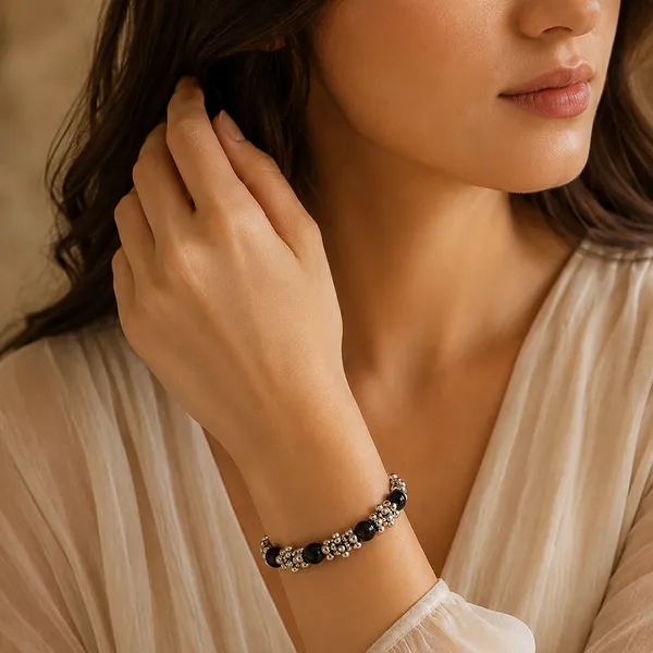 The99jewel_Black_Beads_Stylish_Bracelets_For_Women_Black