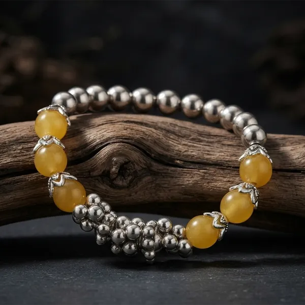 The99jewel_Yellow_Beads_Stylish_Bracelets_For_Women_Yellow