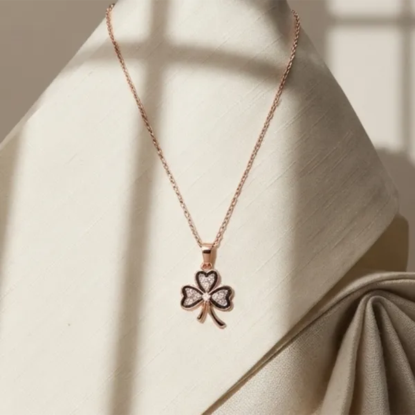 The99jewel_Rose_Gold_Plated_Floral_Shape_Austrian_Stone_Pendant_Chain_For_Women_Rose_Gold
