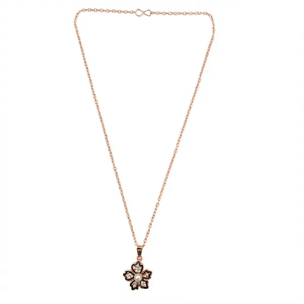 The99jewel_Rose_Gold_Plated_Floral_Shape_Austrian_Stone_Pendant_Chain_For_Women_Rose_Gold