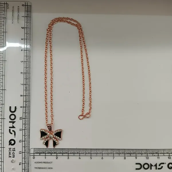 The99jewel_Rose_Gold_Plated_Bow_Shape_Austrian_Stone_Pendant_Chain_For_Women_Rose_Gold