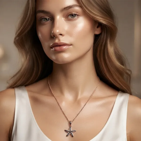 The99jewel_Rose_Gold_Plated_Star_Shape_Austrian_Stone_Pendant_Chain_For_Women_Rose_Gold