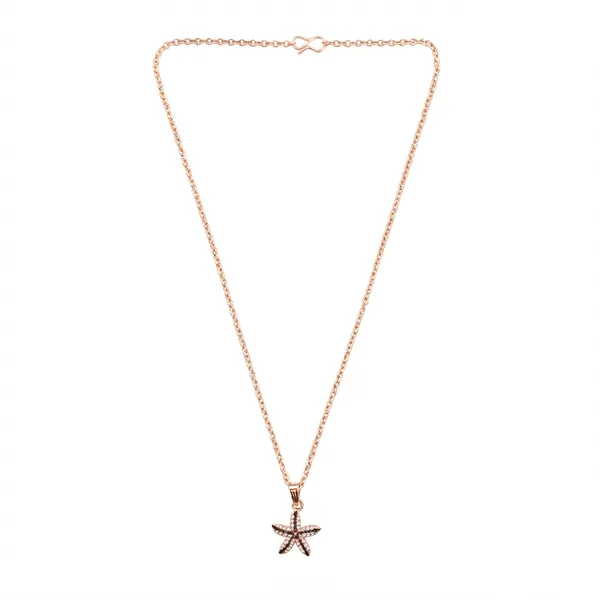 The99jewel_Rose_Gold_Plated_Star_Shape_Austrian_Stone_Pendant_Chain_For_Women_Rose_Gold