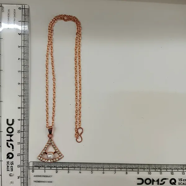 The99jewel_Rose_Gold_Plated_Pearl_Austrian_Stone_Pendant_Chain_For_Women_Rose_Gold