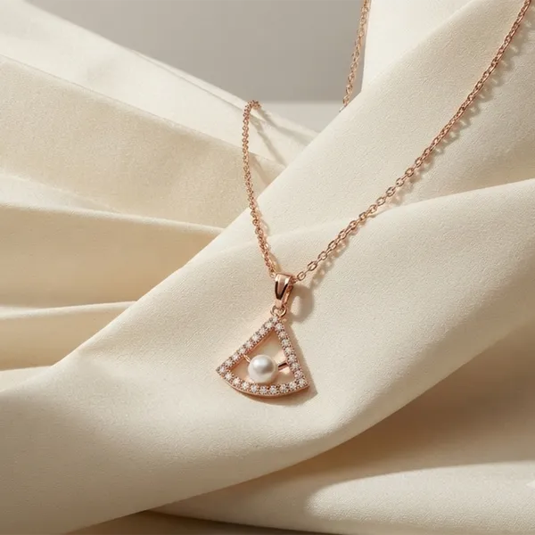 The99jewel_Rose_Gold_Plated_Pearl_Austrian_Stone_Pendant_Chain_For_Women_Rose_Gold