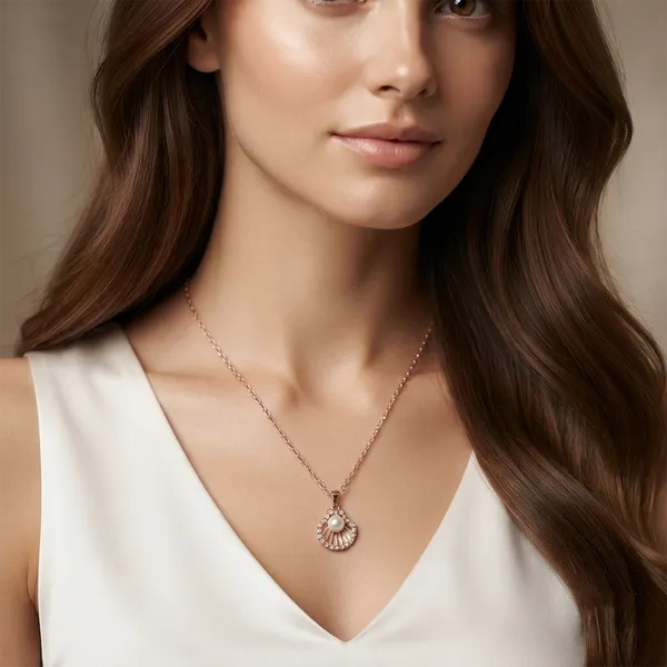 The99jewel_Rose_Gold_Plated_Pearl_Austrian_Stone_Pendant_Chain_For_Women_Rose_Gold