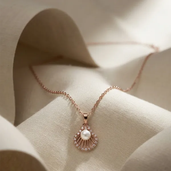 The99jewel_Rose_Gold_Plated_Pearl_Austrian_Stone_Pendant_Chain_For_Women_Rose_Gold