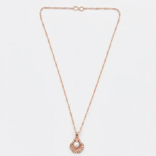 The99jewel_Rose_Gold_Plated_Pearl_Austrian_Stone_Pendant_Chain_For_Women_Rose_Gold