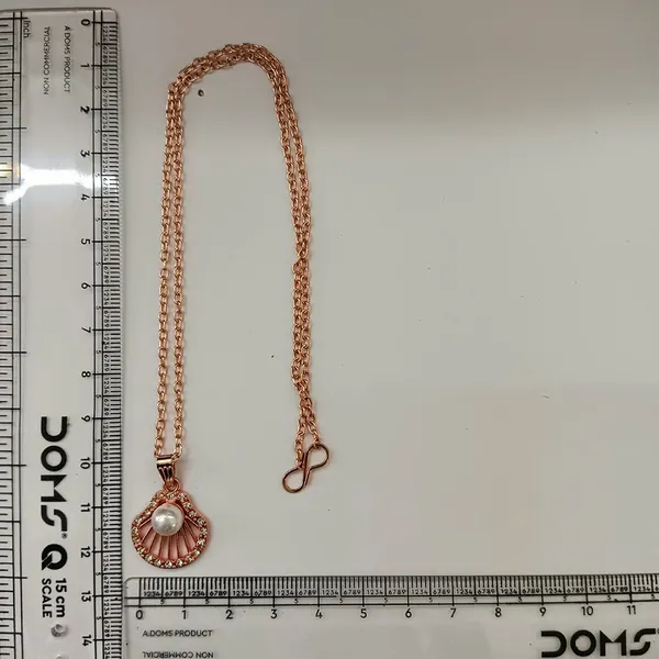 The99jewel_Rose_Gold_Plated_Pearl_Austrian_Stone_Pendant_Chain_For_Women_Rose_Gold