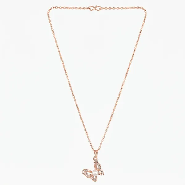 The99jewel_Rose_Gold_Plated_Butterfly_Austrian_Stone_Pendant_Chain_For_Women_Rose_Gold