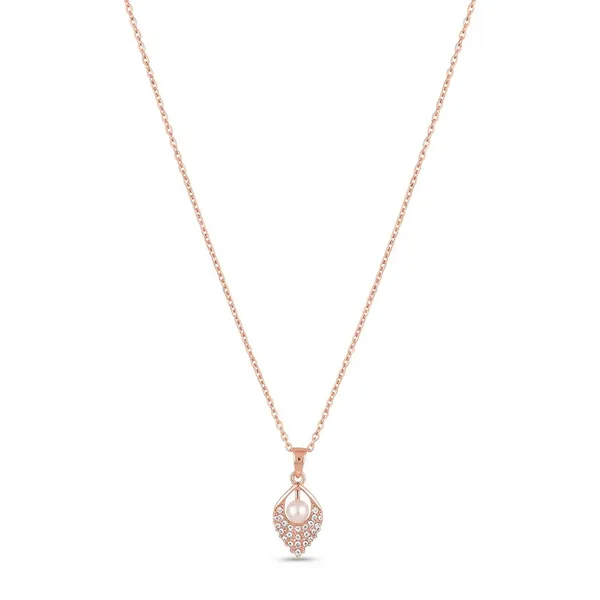 The99jewel_Rose_Gold_Plated_Pearl_Austrian_Stone_Pendant_Chain_For_Women_Rose_Gold
