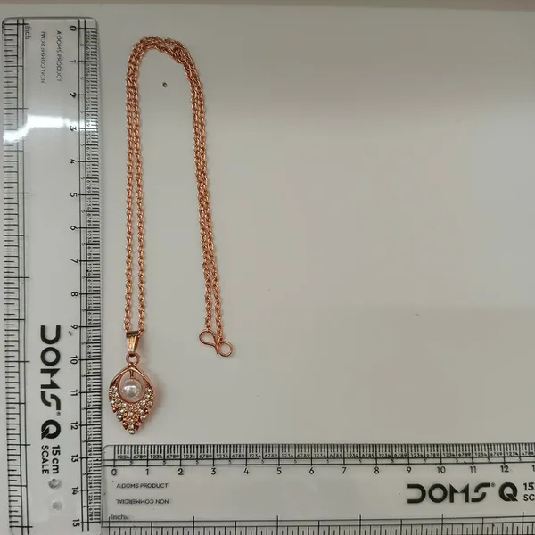 The99jewel_Rose_Gold_Plated_Pearl_Austrian_Stone_Pendant_Chain_For_Women_Rose_Gold