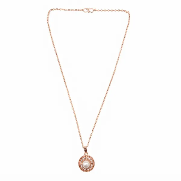 The99jewel_Rose_Gold_Plated_Pearl_Austrian_Stone_Pendant_Chain_For_Women_Rose_Gold