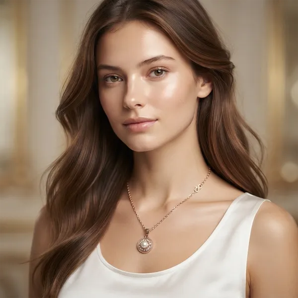 The99jewel_Rose_Gold_Plated_Pearl_Austrian_Stone_Pendant_Chain_For_Women_Rose_Gold