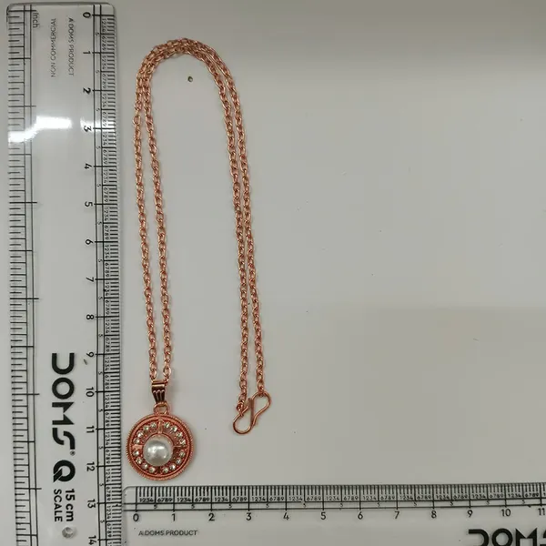 The99jewel_Rose_Gold_Plated_Pearl_Austrian_Stone_Pendant_Chain_For_Women_Rose_Gold