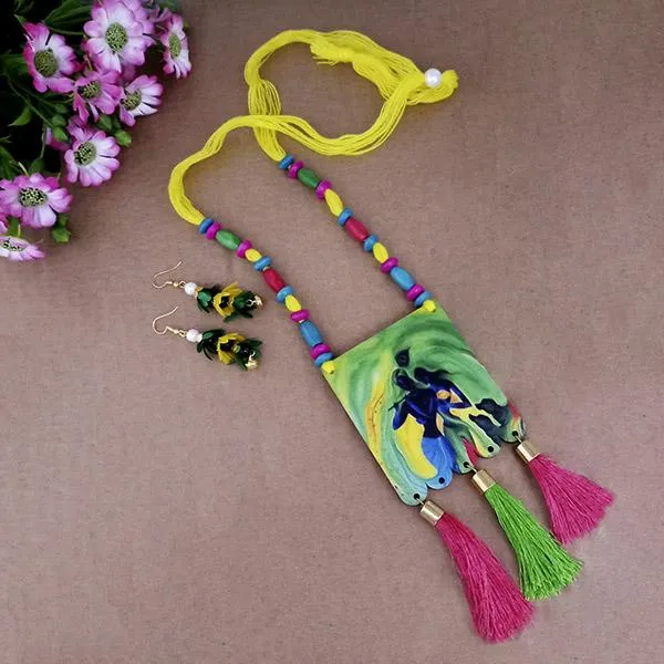 The99jewel_Lord_Radha_Krishna_Digital_Printed_Wooden_Necklace_Set_Multi