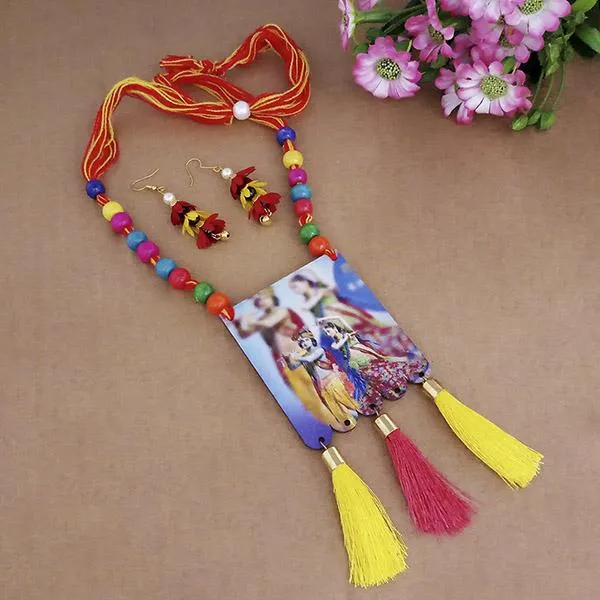 The99jewel_Lord_Radha_Krishna_Digital_Printed_Wooden_Necklace_Set_Multi