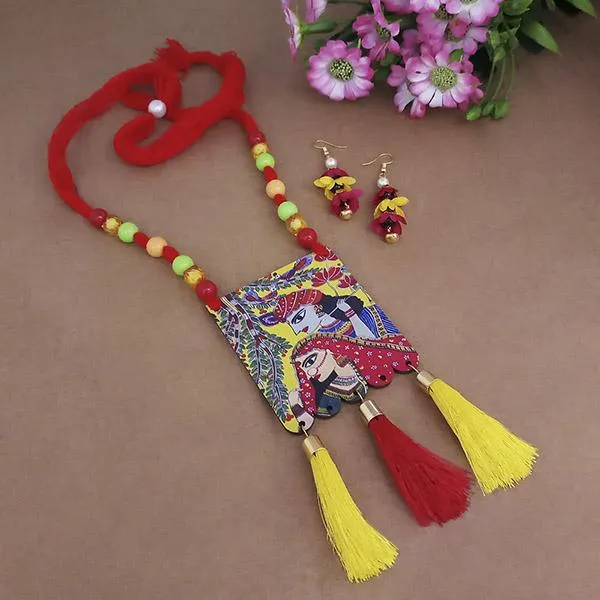 The99jewel_Lord_Radha_Krishna_Digital_Printed_Wooden_Necklace_Set_Multi