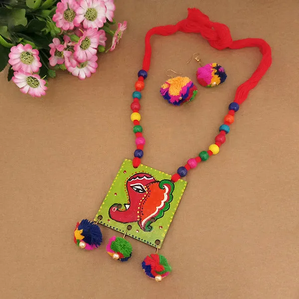 The99jewel_Lord_Ganesh_Digital_Printed_Wooden_Necklace_Set_Multi