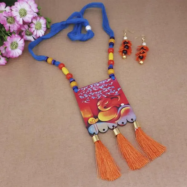 The99jewel_Lord_Ganesh_Digital_Printed_Wooden_Necklace_Set_Multi