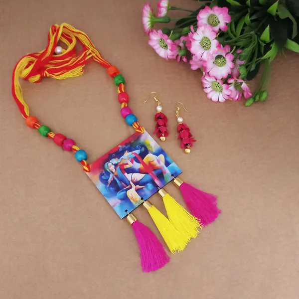 The99jewel_Handmade_Radha_Krishna_Threaded_Jewelry_Set_For_Women_Multi