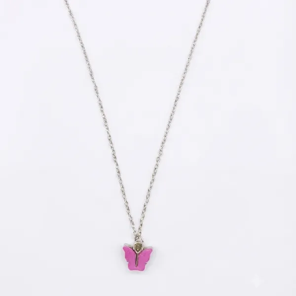 The99jewel_Beautiful_Butterfly_Shape_Silver_Plated_Chain_Pendant_For_Women_Light_Purple