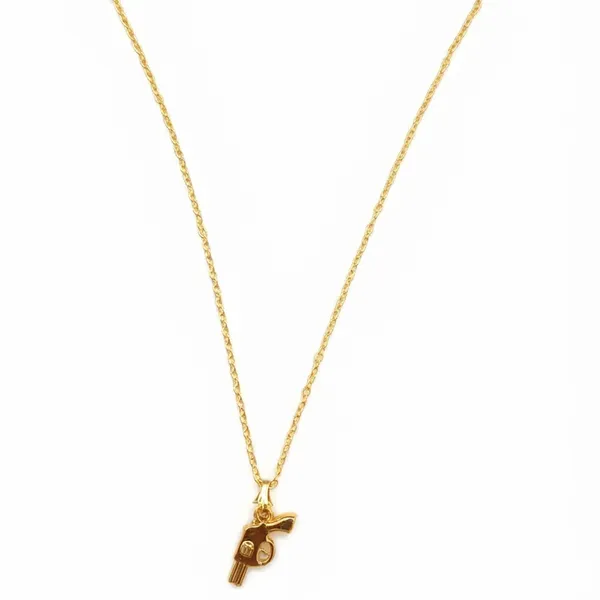 The99jewel_Modern_Gold_Plated_Gun_Shape_Chain_Pendant_For_Women_Gold