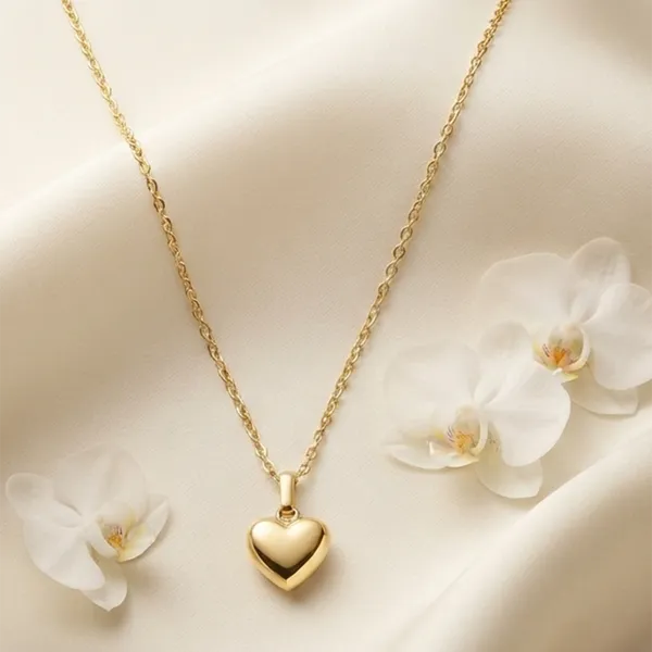 The99jewel_Modern_Gold_Plated_Heart_Shape_Chain_Pendant_For_Women_Gold