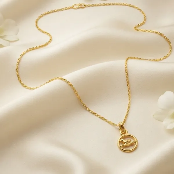 The99jewel_Modern_Gold_Plated_Bird_Shape_Chain_Pendant_For_Women_Gold