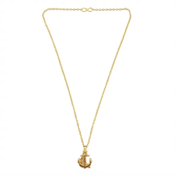 The99jewel_Modern_Gold_Plated_Anchor_Shape_Chain_Pendant_For_Women_Gold