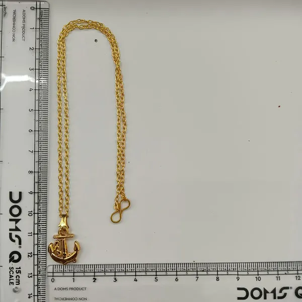 The99jewel_Modern_Gold_Plated_Anchor_Shape_Chain_Pendant_For_Women_Gold