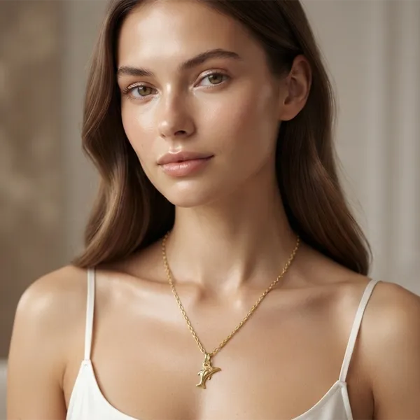 The99jewel_Modern_Gold_Plated_Fish_Shape_Chain_Pendant_For_Women_Gold