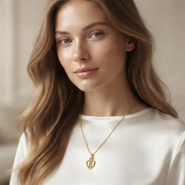 The99jewel_Modern_Gold_Plated_Heart_Shape_Chain_Pendant_For_Women_Gold