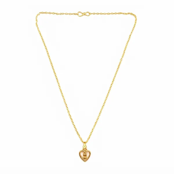 The99jewel_Modern_Gold_Plated_Heart_Shape_Chain_Pendant_For_Women_Gold